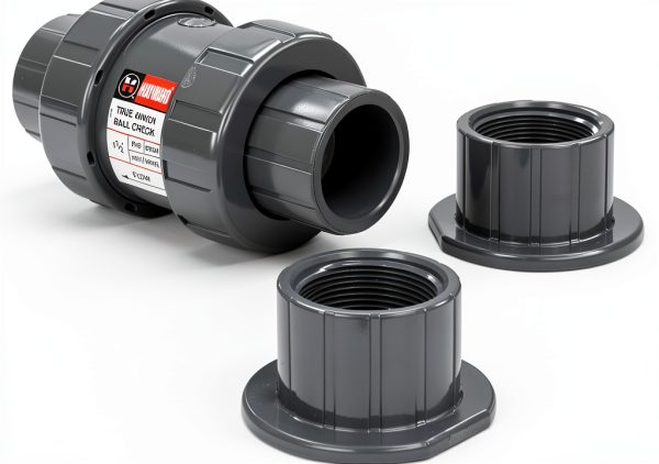 Hayward TC10150STE 1-1/2-Inch PVC TC Series True Union Check Valve with EPDM Seals and Socket/Threaded End Connection-0